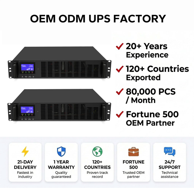 HOT Rack Mount HV Online UPS 1000va Built-in Lead Acid Battery Pure Sine Wave for DataCenter/Server/POS