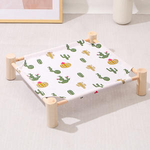 Recién llegado, sofá para mascotas de verano, hamaca de madera con patrón sólido, cama para perros/cama para gatos para acampar y aventuras al aire libre - Product Image 6
