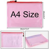 Soporte de almacenamiento de documentos de PVC B3 A4 A5 personalizado, bolsa organizadora de bolsa de archivo con cremallera de plástico de malla transparente impermeable para documentos