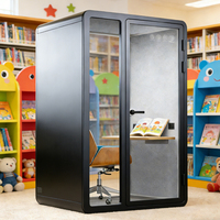 Cabine de bureau insonorisée modulaire à structure en acier, cabine silencieuse haute densité, design moderne, poste de travail privé pour école, maison ou bureau