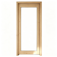 Porte en bois massif de style farmhouse avec vitre, en pin non fini, pour l'aménagement intérieur des maisons de campagne
