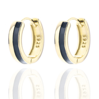 Bijoux en argent Sterling 925 pour femmes, petites boucles d'oreilles en émail, cercle, exquis, nouvelle collection 925