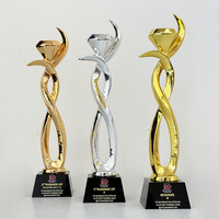 Trofeo de Resina con Cristal, Oro, Plata y Cobre, Premios de Reconocimiento con Diamantes MH-T66