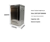 Boîte carrée en fer blanc pour écorces de mandarine, qualité alimentaire, pour biscuits, thé, bonbons, stockage scellé, double couvercle, 20L, anti-humidité