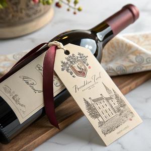 Targhetta da appendere con finitura opaca personalizzata <span class=keywords><strong>per</strong></span> <span class=keywords><strong>bottiglie</strong></span> di <span class=keywords><strong>vino</strong></span> con laccetto olografico con etichetta di imballaggio industriale campione gratuito - Product Image 4