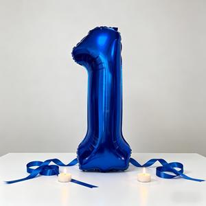 Party Love Balloon Number 1 Blue Dark N1 12 pcs Bag 1M Foil Balloon for Celebrations - Product Image 5