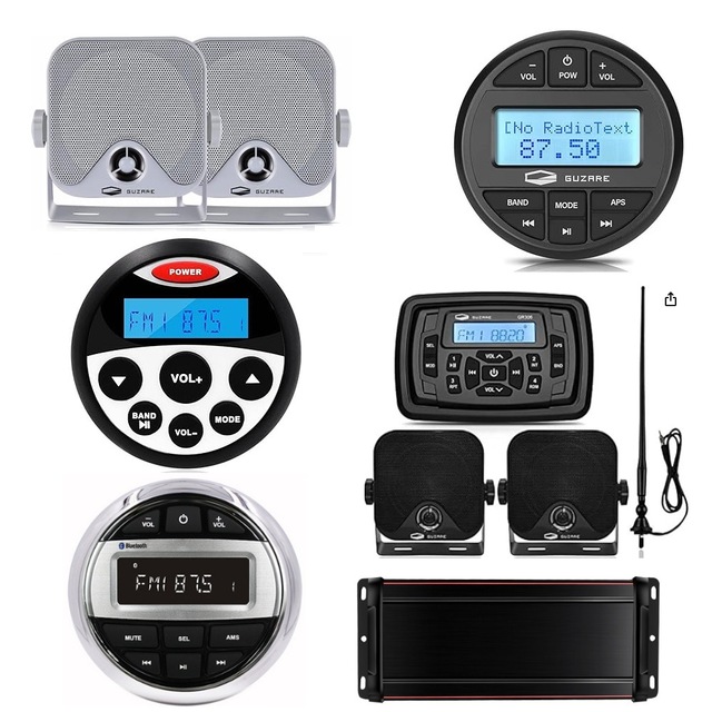 ISURE Marine RV Yacht FM Marine Motorboat MP3 Control Audio Player Beach Bike Speaker