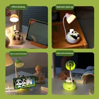 Lámpara de escritorio creativa LED Panda para estudiantes, recargable, adecuada para dormitorio o dormitorio, luz de noche táctil, regalo de cumpleaños, lámpara de noche