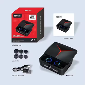 Auriculares In-Ear TWS Gaming <span class=keywords><strong>M90</strong></span> <span class=keywords><strong>Pro</strong></span> con Chipset JL, ANC, Resistencia al Agua IPX6, Luces LED RGB, Sonido Estéreo Hi-Fi con Potenciador de Bajos - Product Image 2