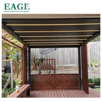 Pergola bioclimatique électrique de luxe imperméable EAGLE pour l'extérieur, toit ouvrant, persiennes rétractables, gazebo en aluminium, télécommande