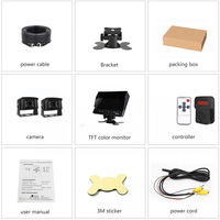 Capteur radar Ai BSD Moniteur 7 pouces avec 2 caméras AHD Caméra de véhicule DVR Écran tactile Alarme sonore BSD pour chariot élévateur à fourche Bus Truck