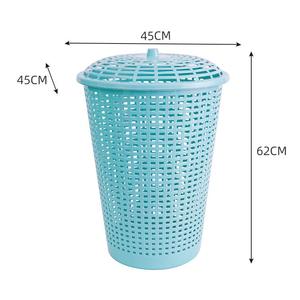 Plastic <b>Storage</b> Basket with Lid Large Capacity Laundry <b>Hamper</b> for Bathroom Organization - Product Image 5