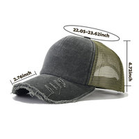 Gorra de malla unisex vintage brillante de color puro lavada al agua, personalizada, para ciclismo y running