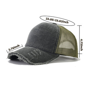 Casquette de camionneur en maille vintage à couleur unie, lavée à l'eau, tendance, personnalisée, unisexe, pour le vélo et la course à pied - Product Image 4