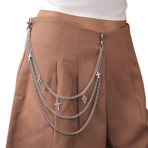 <b>Cross</b> Trouser <b>Chain</b> Zinc Alloy Multi Layer Hip Hop Punk Style Pants <b>Chain</b> Daily Wear Accessory - Product Image 3