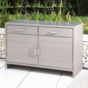 Hotel Restaurant Dining Room Furniture Rattan <strong>Wicker</strong> <strong>Sideboard</strong> 2/3 Door - Product Image 2