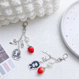 Y2K ánh sáng Châu Á gió Anime cô gái với dâu tây cung Acrylic Keychain và chuỗi điện thoại vật liệu kim loại đóng gói - Product Image 6