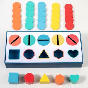 Montessori Toys Wooden Color Shape Sorting Game Geometric Matching Blocks Durable Shape-Sorting <b>Puzzle</b> Box - Product Image 3
