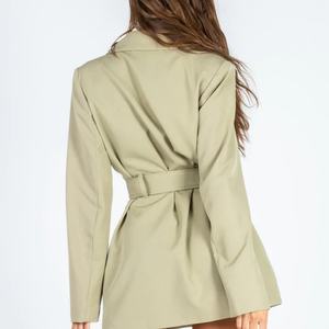 Customize <b>Women</b> New Fashion <b>Belted</b> Blazer Ladies Oversized Blazer <b>Dress</b> - Product Image 2