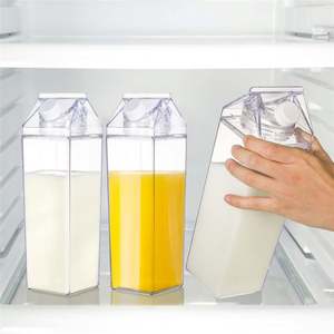 500Ml Clear PP Eco-Friendly Plastic Milk Carton <b>Water</b> <b>Bottle</b> With Lid for Outdoor Use - Product Image 3