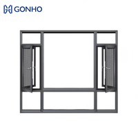 Fenêtres résidentielles modernes GONHO à double vitrage trempé insonorisé, à lamelles en aluminium, avec ouverture horizontale pour la maison