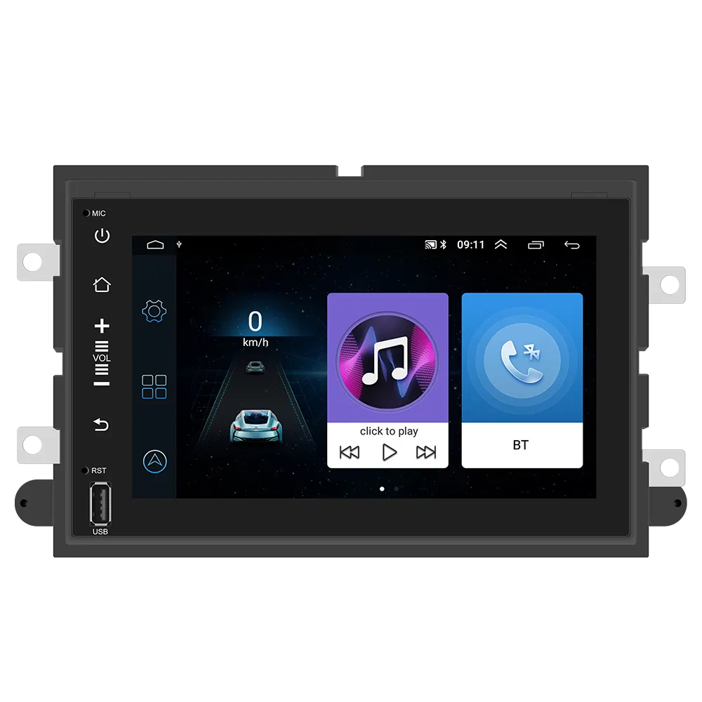 Crbrillar Stereo mobil Android 12 7 inci, Radio mobil layar pisah GPS Radio mobil BT FM RDS untuk Ford F150 Montego/Milan/Fusion/Focus/Escape