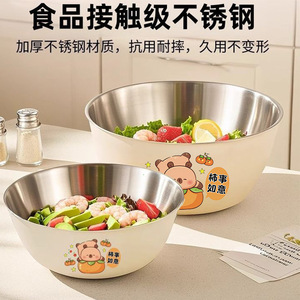 ชุดชามสลัดสแตนเลส 17-22 ซม. ลายการ์ตูน ชามผสมอาหารแบบซ้อนได้ สำหรับทำอาหาร อบขนม และเตรียมอาหาร - Product Image 5