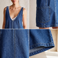 Nouvelle arrivée estivale, robe en jean décontractée vintage pour femmes, streetwear, sans manches, poches, bretelles réglables, plusieurs couleurs