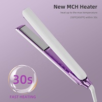 Plancha de Pelo Profesional de Titanio con Calentamiento Rápido MCH, Iones de Plasma e Infrarrojos, Pantalla LED Digital y Ajuste de Temperatura