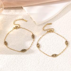 Pulsera <span class=keywords><strong>de</strong></span> Acero Inoxidable con <span class=keywords><strong>Ojo</strong></span> Turco y Oro <span class=keywords><strong>de</strong></span> 18K, Incrustaciones <span class=keywords><strong>de</strong></span> Diamantes <span class=keywords><strong>de</strong></span> Imitación, Amuleto <span class=keywords><strong>de</strong></span> la Suerte, Joyería <span class=keywords><strong>de</strong></span> Moda <span class=keywords><strong>para</strong></span> Mujer Más Vendida - Product Image 2