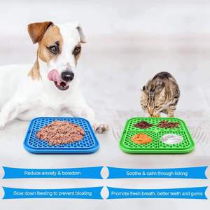 Suction Cups Peanut Butter Pads Square Shape 2023 Custom Silicone Lick <b>Mat</b> for Dogs & <b>Cats</b> 2 Pack - Product Image 4