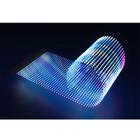 Super mince Transparent Flexible Doux Auto-Adhésif P7.5 LED Écran Cristal LED Film Verre pour Fenêtre Extérieure LED Affichage
