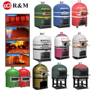 Un horno de pizza de ladrillo Woodfire Gas 16 pulgadas horno de pizza eléctrico 450 500 grados quemador de gas propano y <span class=keywords><strong>fuego</strong></span> de leña con piedra giratoria - Product Image 4