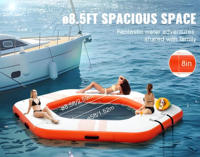 6ft/8ft/10ft/12ft Mini Station D'accueil Dock Flottant Île Radeau Flottant Pvc Gonflable Tapis Flottant D'eau pour Les Vacances