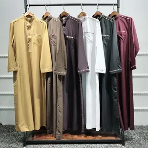 2019 Neuankömmling Mans Boy Saudi-Arabien Polyester Abaya Robe islamisches Abaya Kleid für muslimische Männer