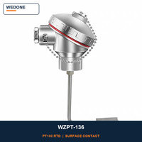 Capteur de température industriel Pt100 RTD WZP-230 avec sonde en acier inoxydable à filetage fixe pour four