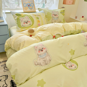 Set di Quattro Pezzi di Biancheria da Letto in Cotone a Fibra Lunga con Ricamo di Peonie, Lenzuola, <span class=keywords><strong>Federe</strong></span>, Set Copripiumino - Product Image 4