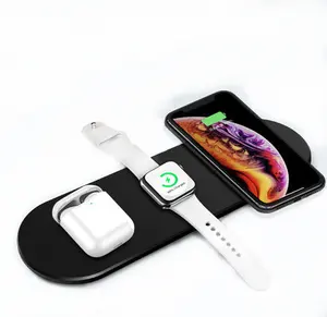 Harga pabrik 3 in 1 Wireless Charger Stand untuk iphone 11 pro 8 X Pengisian Dock Station Charger untuk Airpods apple Watch Series