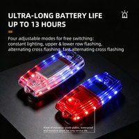 Meilleur prix Lampe de signalisation routière LED étanche IP65 à énergie solaire en plastique, lampe d'avertissement de sécurité pour épaule, clignotante rouge et bleue