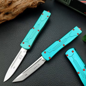 Couteau <span class=keywords><strong>de</strong></span> poche tactique <span class=keywords><strong>de</strong></span> survie mini à double action avec manche en acier inoxydable et aluminium UTX-70, vente en gros pour petites commandes - Product Image 3