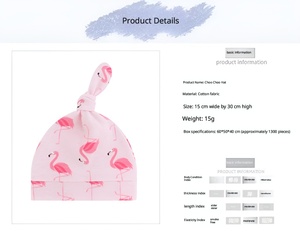 Ensemble de bonnets en coton noués pour nouveau-nés, bonnets doux pour bébés de 0 à 6 mois, vente en gros, OEM/ODM pris en charge - Product Image 2