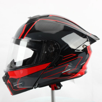 TOOP Factory DOT Certification Personnaliser Logo Flip up Casque de moto Big Spoiler avec lumière LED Casque de moteur modulaire pour hommes