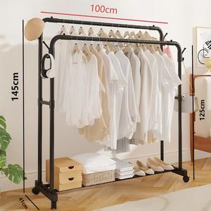 Porte-manteau sur pied américain en stock, <span class=keywords><strong>support</strong></span> de rangement <span class=keywords><strong>pour</strong></span> <span class=keywords><strong>balcon</strong></span> domestique, simple et double poteau <span class=keywords><strong>pour</strong></span> intérieur, grande capacité - Product Image 3