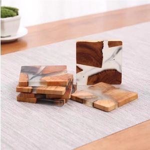 Posavasos <span class=keywords><strong>de</strong></span> té <span class=keywords><strong>de</strong></span> <span class=keywords><strong>madera</strong></span> personalizado <span class=keywords><strong>de</strong></span> nuevo estilo, aislamiento <span class=keywords><strong>de</strong></span> resina, Simple portavasos, Junta creativa para ceremonia del té, restaurante doméstico - Product Image 5