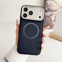 Coque de téléphone antichoc en TPU+PC avec anneau magnétique de luxe pour 16 Pro Max avec boîte cadeau