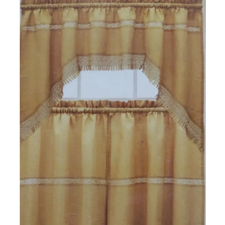 White Valance for Kitchen Short Privacy Semi Sheer Window Dressing Kitchen Curtain