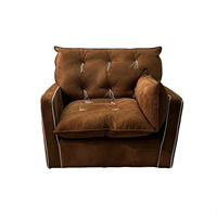 Fauteuil italien rotatif en PU Canapé simple moderne pour la maison et l'hôtel pour la chambre à coucher et le salon Style minimaliste