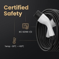Cable de Carga para Vehículos Eléctricos Modo 3, Cable de Carga IEC 62196-2 Tipo 2 a Tipo 2, Envío Rápido de Fábrica