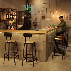 Silla de Bar, taburete alto, taburete de bar con respaldo de hierro para el hogar, <span class=keywords><strong>mesa</strong></span> <span class=keywords><strong>y</strong></span> silla, silla alta moderna de bar simple - Product Image 3