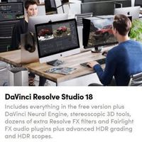 Téléchargement DaVinci Resolve Studio 18 pour Mac/Win : Édition professionnelle, coloration, effets et post-production audio